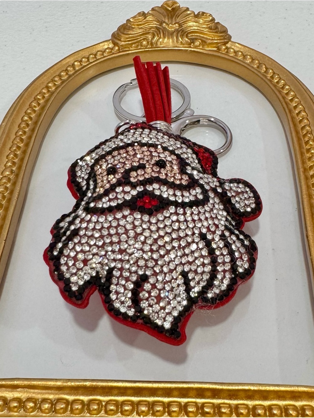 New Rhinestone Santa Keychain Charm